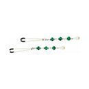 Bijoux De Nip Pearl Turquoise Beaded Nipple Clamps with green beads and chrome design.