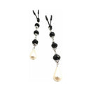 Bijoux De Nip Pearl Black Beaded Nipple Clamps featuring black beads and pearl teardrop accents for elegant nipple play.