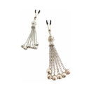 Bijoux De Nip Chain Tassel Nipple Clamps with silver chain tassels and adjustable tweezer-style clamps.