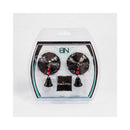 Bijoux De Nip Black Sequin Round Pasties With Bells in packaging, featuring black sequins and dangling bells.