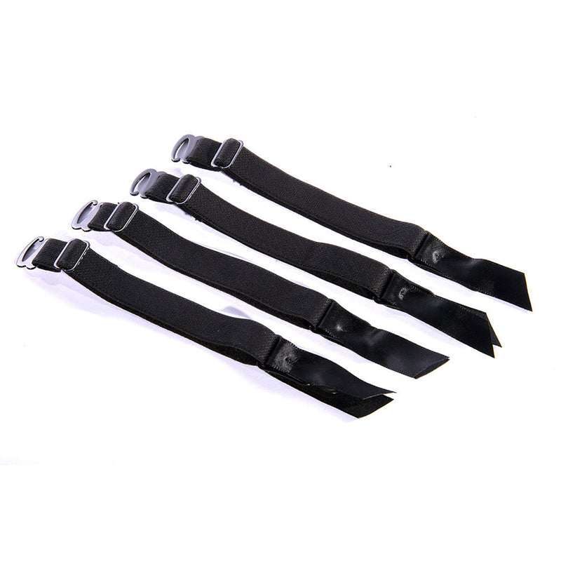 SpareParts Removeable Garters 4-Piece Set Black, featuring four adjustable black garter straps.