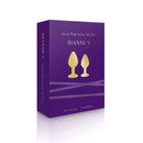 Rianne S 2-Piece Booty Plug Luxury Set Gold packaging featuring two elegant booty plugs.