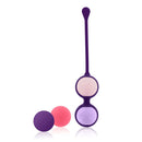 Rianne S Playballs Kegel Pale Pink set with purple and pink weighted balls for pelvic floor training.