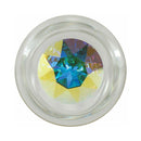 Crystal Delights Small Clear Plug with Gem Aurora Borealis - holographic crystal detail.