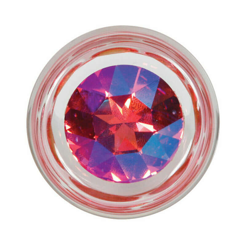 Crystal Delights Pineapple Delight Plug with Gem Pink featuring a sparkling pink Swarovski crystal centerpiece.