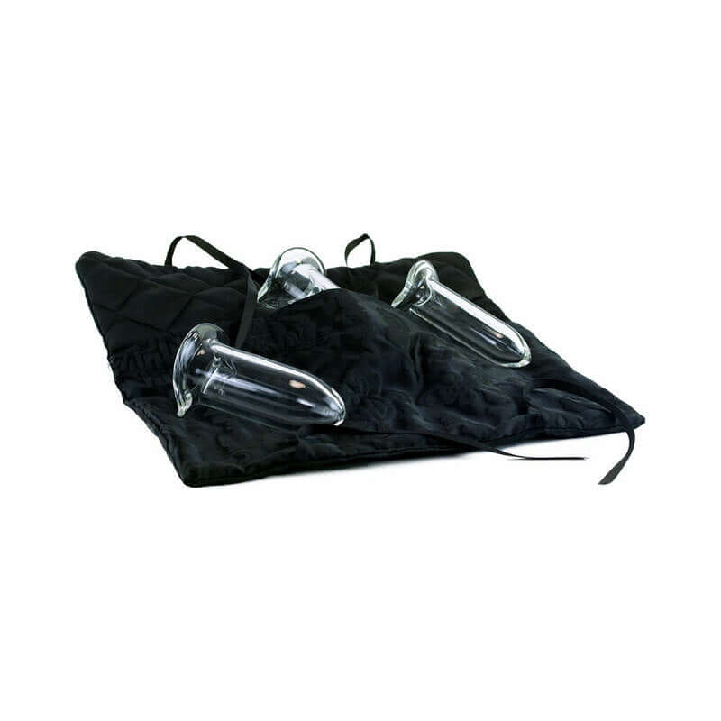 Crystal Delights Pacik Dilator 3 Piece Set displayed on a black storage pouch.