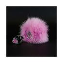 Crystal Delights Magnetic Bunny Tail Plug Pink featuring soft pink fur and glass handle, ideal for playful elegance in pleasure.