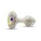 Crystal Delights Sparkle Plug Aurora Borealis, handcrafted glass anal plug with sparkling details.