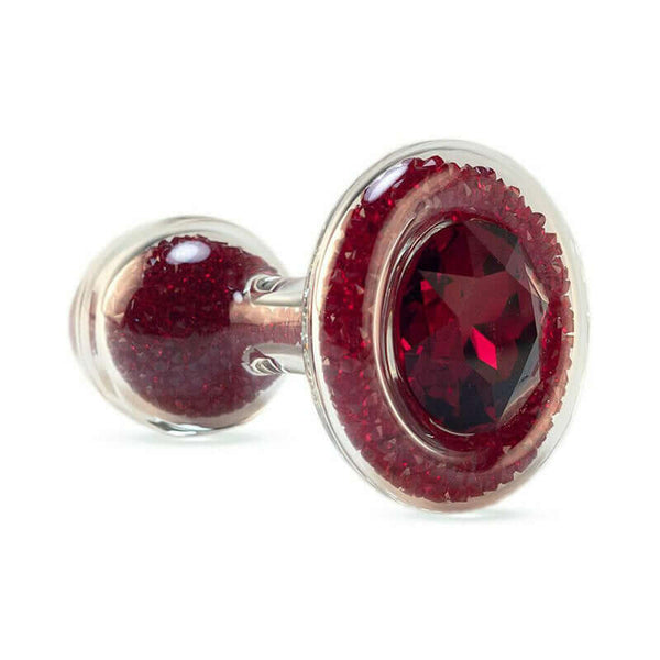 Crystal Delights Sparkle Plug Red showcasing a handcrafted design with a beautiful red gemstone.