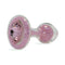 Crystal Delights Sparkle Plug Pink handcrafted glass anal plug with pink glitter and gem detail