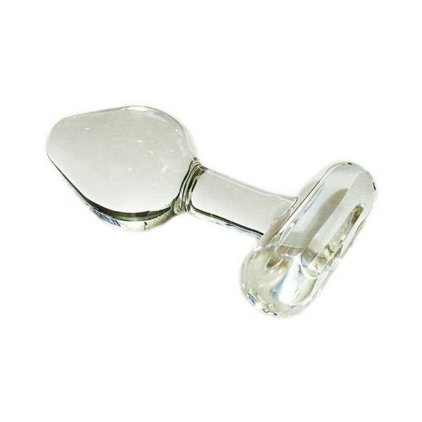 Crystal Delights T-Handle Plug Clear - handcrafted elegant erotic art piece for intimate pleasure.
