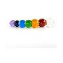 Crystal Delights Rainbow Bubble Dildo with Dichroic Bulb showcasing vibrant colored glass beads.