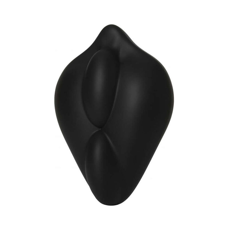 Banana Pants BumpHer Black dildo base stimulation cushion in sleek black silicone, designed for strap-on play.