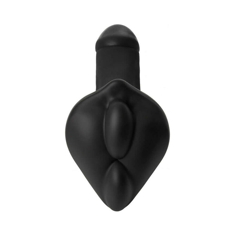 Banana Pants BumpHer Black designed for strap-on play, featuring a sleek and soft silicone finish.