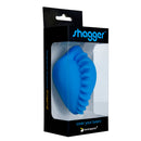 Banana Pants Shagger Dildo Base Cover Blue Azure in packaging for enhancing strap-on play.
