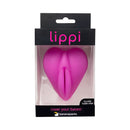 Banana Pants Lippi Hot Pink Silicone Grinder Cushion in packaging with vibrant colors and inviting design.