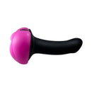 Banana Pants Lippi Hot Pink Silicone Grinder Cushion side view with soft pink silicone and black base.