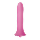 Wet For Her Fusion Large 5.7 Inch Dildo Pink, sleek silicone toy with ergonomic design and clitoral stimulator.