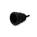 Gvibe Gcup Menstrual Cup Mystic Noir shown in black silicone angle view