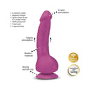 Gvibe Greal MINI 7 inches Vibrating Dildo Fuchsia features G-spot and vagina stimulation, BIOSKIN material, and suction cup.