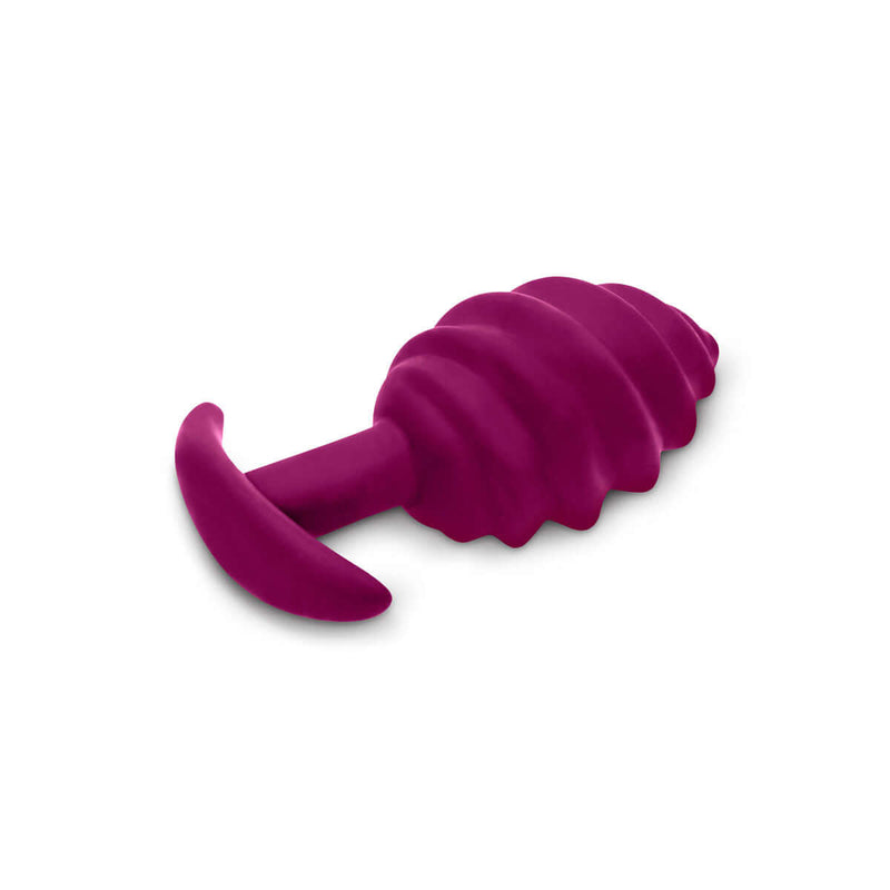 Gvibe Gplug Twist 2 Sweet Raspberry, a ribbed anal plug designed for heightened pleasure and deep stimulation.