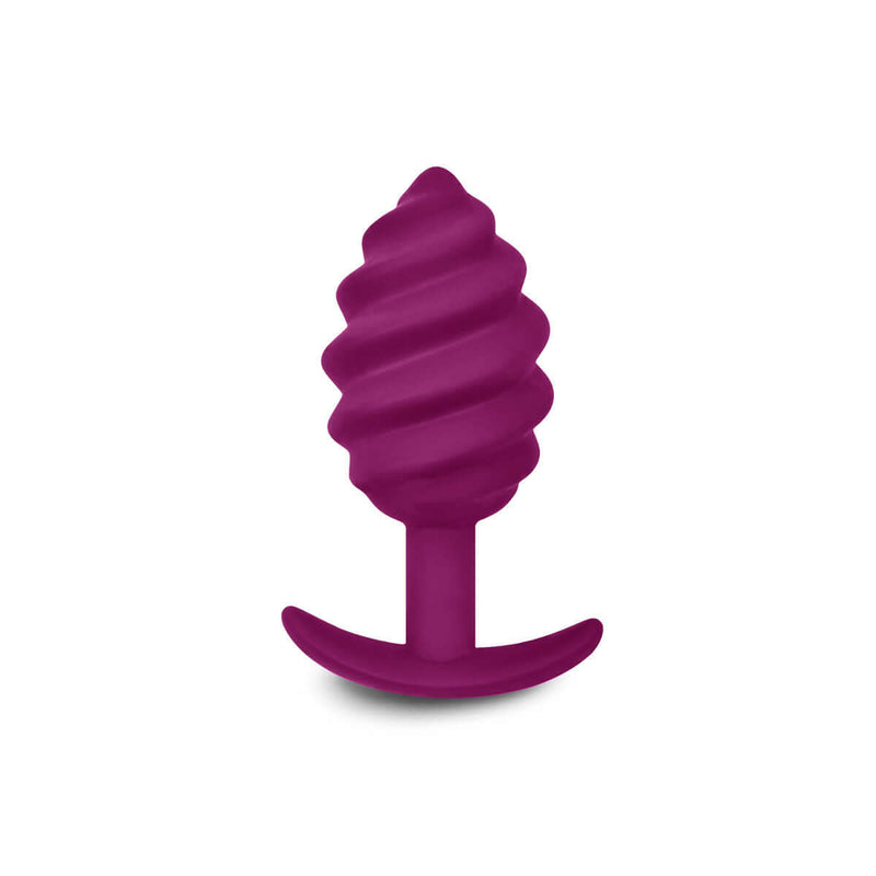 Gvibe Gplug Twist 2 Sweet Raspberry textured anal plug in vibrant purple color.