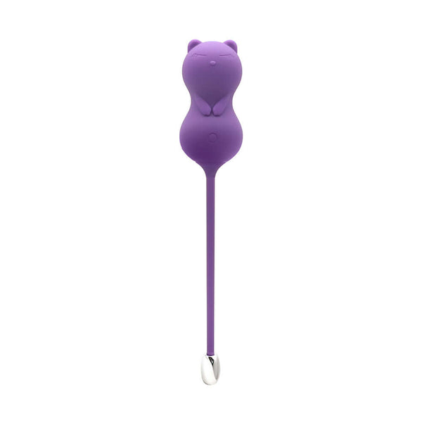 Emojibator Kitty Cat Kegel Ball Vibrator in purple, designed for playful and powerful Kegel exercises.