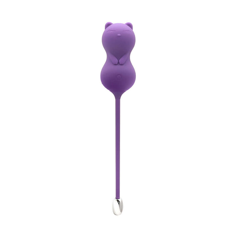 Emojibator Kitty Cat Kegel Ball Vibrator in purple, designed for playful and powerful Kegel exercises.