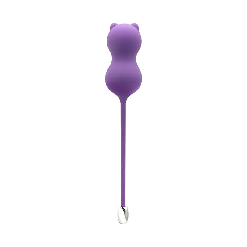 Emojibator Kitty Cat Kegel Ball Vibrator in purple with playful cat design and sleek style.