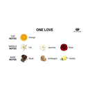 Eye Of Love One Love Attract Him Pheromone Parfum 10 Ml fragrance notes diagram showing citrus and floral notes.