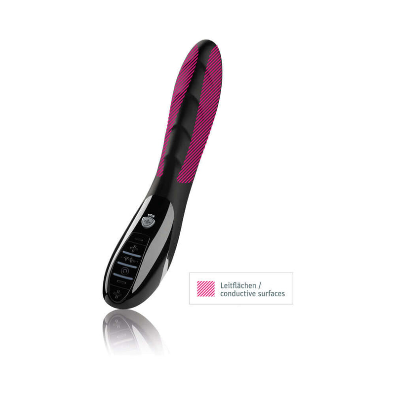 Mystim Sizzling Simon E-Stim Vibrator with conductive surfaces for electrifying pleasure.