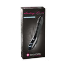 Mystim Sizzling Simon E-Stim Vibrator packaging showcasing powerful vibration and electrostimulation features.
