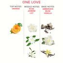 Eye of Love One Love Attract Him Pheromone Parfum 1.67 Oz - fragrance notes including orange, rose, jasmine, lily, ambergris, musk, and vanilla.