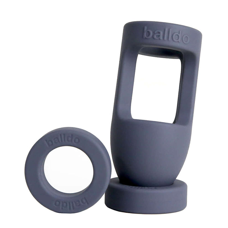 Balldo Set Steel Grey Penis Balls Sleeve showcasing its innovative design for enhanced pleasure.