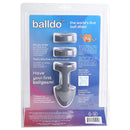 Balldo Set Steel Grey Penis Balls Sleeve packaging featuring instructions for use and product details.