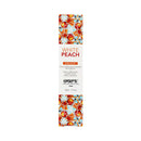 Exsens Warming Massage Oil White Peach 1.7 Oz packaging with colorful design and product details.