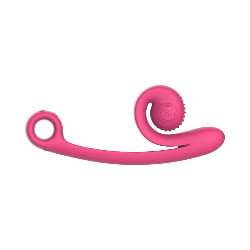 SVibe Snail Curve Dual Stimulator Pink, ergonomic vibrator designed for internal and external stimulation.