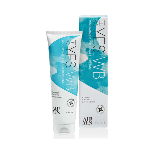 AH YES WB Water Based Personal Lubricant 5.1 Oz - natural, organic personal lubricant in a tube with packaging.
