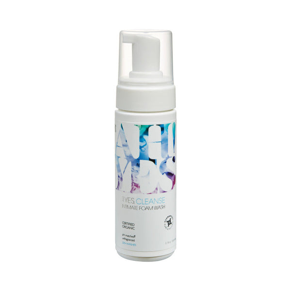 AH YES CLEANSE Intimate Foam Wash 5.1 Oz luxurious feminine cleanser in a foaming pump bottle.