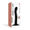 Strap-On-Me P & G-Spot Silicone Dildo Black Small packaging design showcasing quality and ergonomic shape.