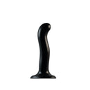 Strap-On-Me P&G-Spot Silicone Dildo Medium Black, ergonomically designed for G-spot and P-spot stimulation.