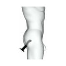 Strap-On-Me P&G-Spot Silicone Dildo Medium Black inserted in a body model showcasing ergonomics and design
