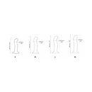 Strap-On-Me P&G-Spot Silicone Dildo Medium Black size chart showing S, M, L, and XL dimensions.