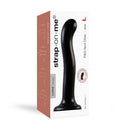 Strap-On-Me P&G-Spot Silicone Dildo Large Black in packaging showcasing its ergonomic design.