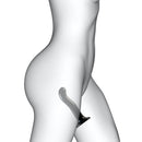 Strap-On-Me P&G-Spot Silicone Dildo Large Black displayed on a mannequin for ergonomic pleasure.