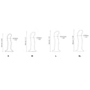 Size comparison chart for Strap-On-Me P&G-Spot Silicone Dildo Large Black and its variants S, M, L, and XL.