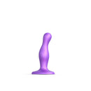Strap-on-me Dildo Plug Curvy Small Purple, angled shape with pronounced tip for deep stimulation.