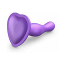Strap-on-me Dildo Plug Curvy Small Purple showcasing heart-shaped design and flexible shaft for targeted stimulation.