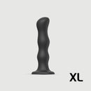 Strap-on-me Geisha Ball Dildo XL Black showcasing its sleek design and flexible shaft for enhanced stimulation.