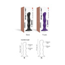 Strap-On-Me Geisha Ball Dildo XL Purple and black packaging with size and insertable length specifications.